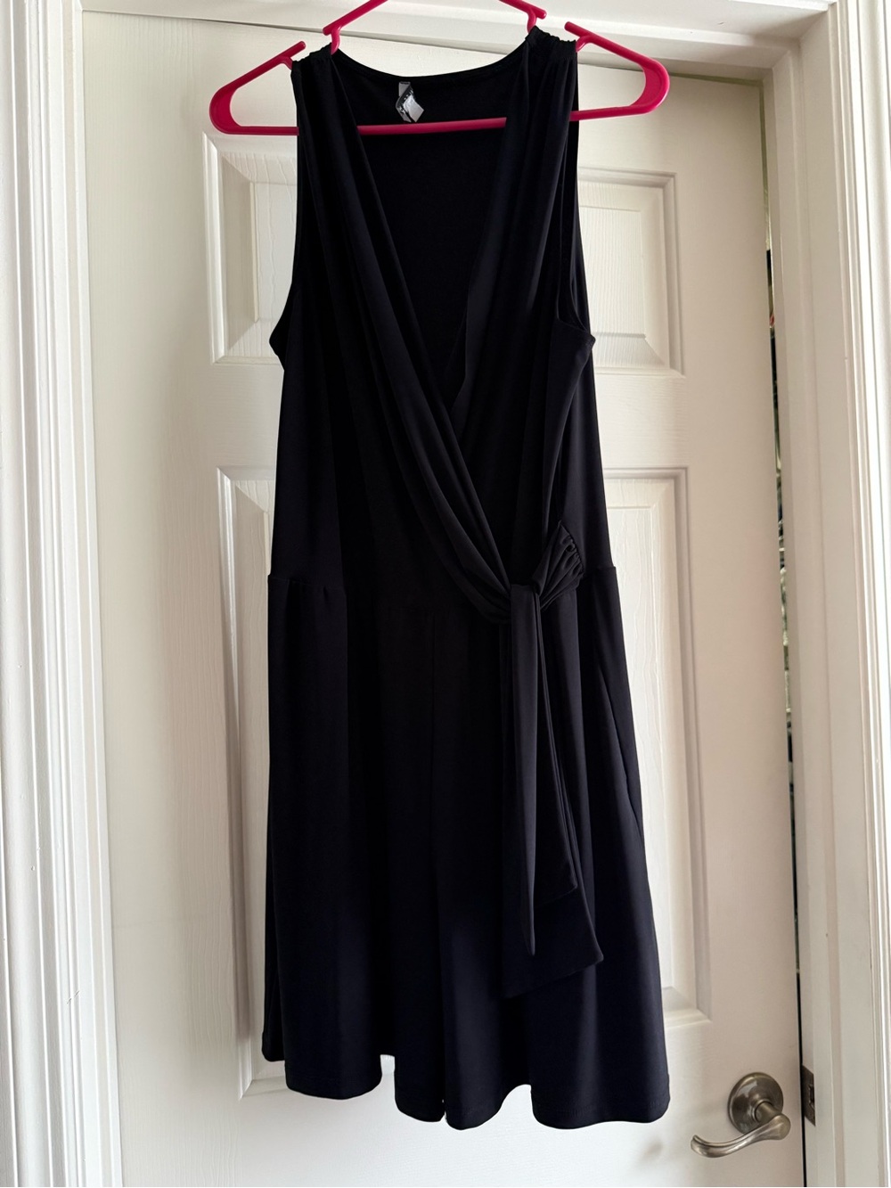 Annalee + Hope Black Sleeveless Wrap-Front Jumpsuit